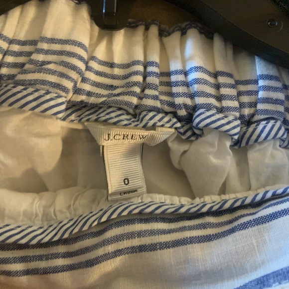 J.Crew Blue And White Stripped Linen Skirt Nautical look size O - Picture 8 of 11